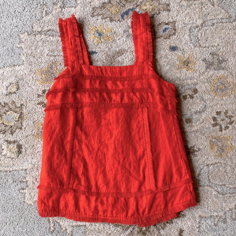 J Crew Linen Fringe Tank 00